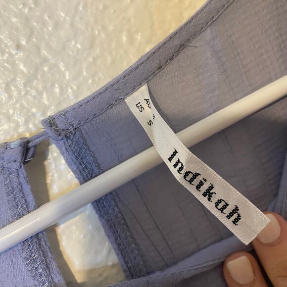 Indikah Periwinkle Blue Half Wrap Ruffle Dress Size Small - Picture 7 of 8